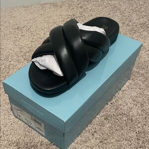 Seychelles Black Braided Slide Sandals